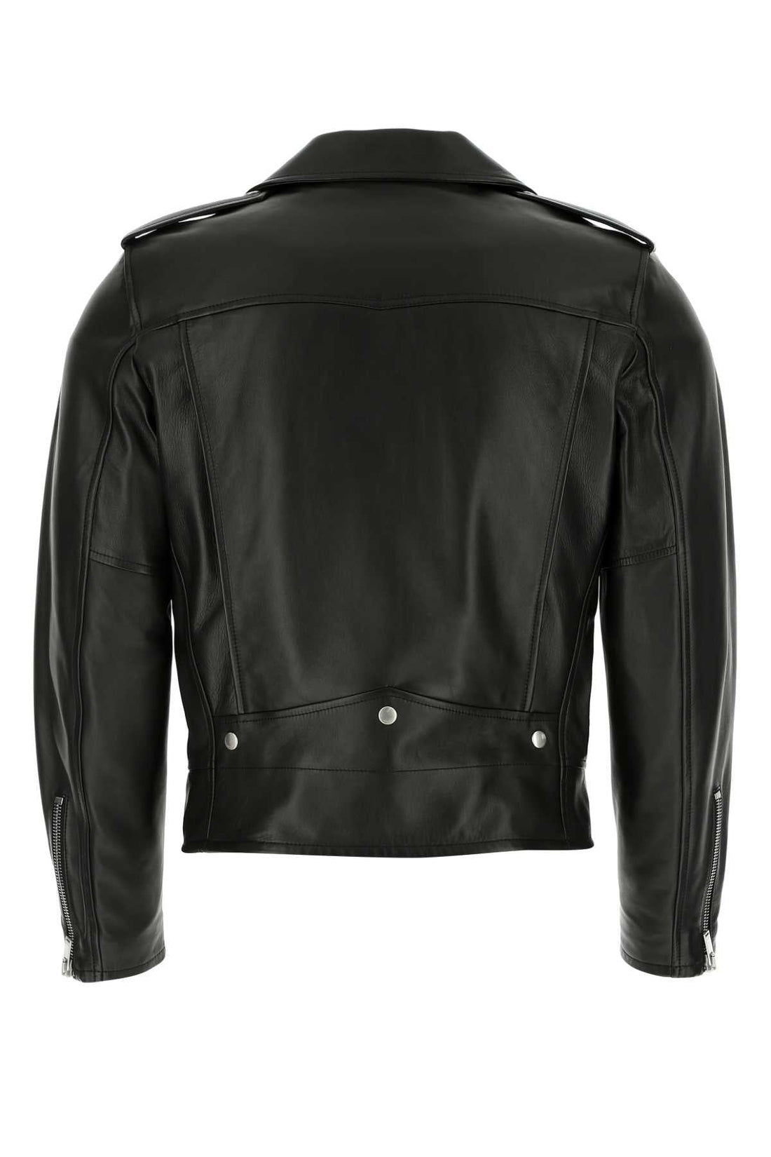 Saint Laurent Men Black Leather Jacket by Luosophy