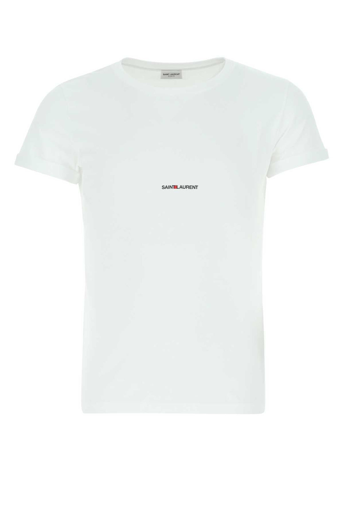 Saint Laurent Men White Cotton T-Shirt by Luosophy