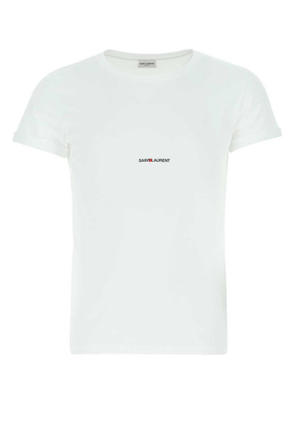 Saint Laurent Men White Cotton T-Shirt by Luosophy