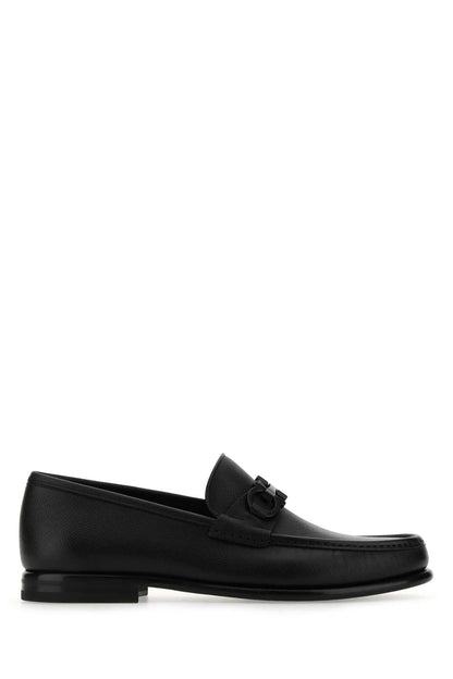 Salvatore Ferragamo Men Black Leather Loafers by Luosophy