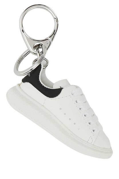 Alexander Mcqueen Men White Leather Key Ring by Luosophy