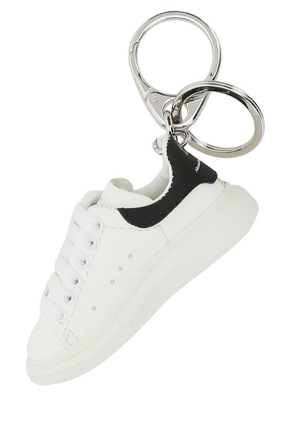 Alexander Mcqueen Men White Leather Key Ring by Luosophy