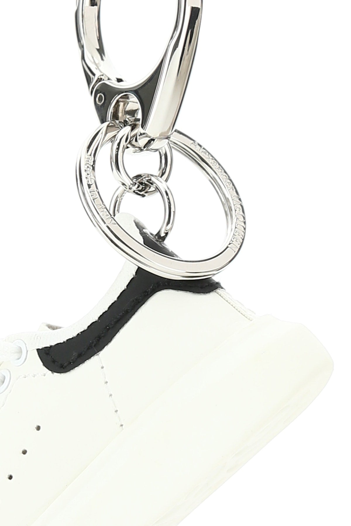 Alexander Mcqueen Men White Leather Key Ring by Luosophy