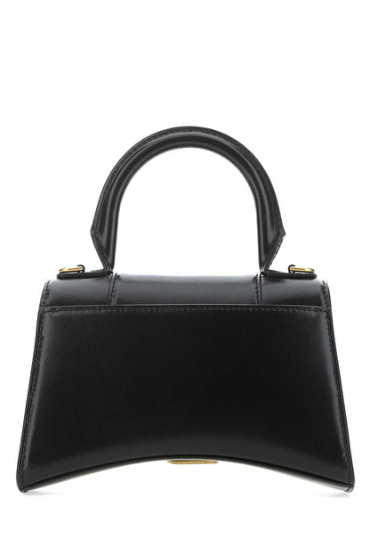 Balenciaga Women Black Leather Xs Hourglass Handbag by Luosophy