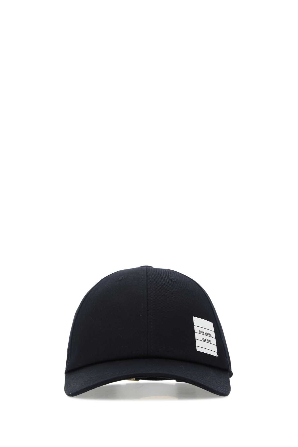 Thom Browne Men Midnight Blue Cotton Baseball Cap by Luosophy