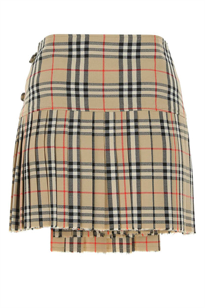 Burberry Women Embroidered Wool Mini Skirt by Luosophy