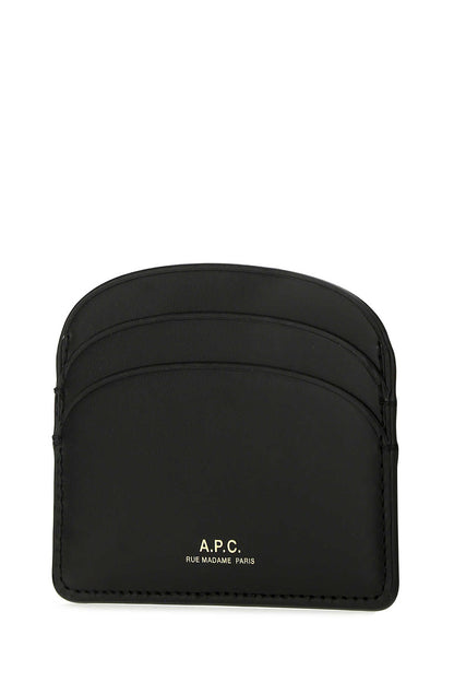 A.P.C. Women Black Leather Card Holder by Luosophy