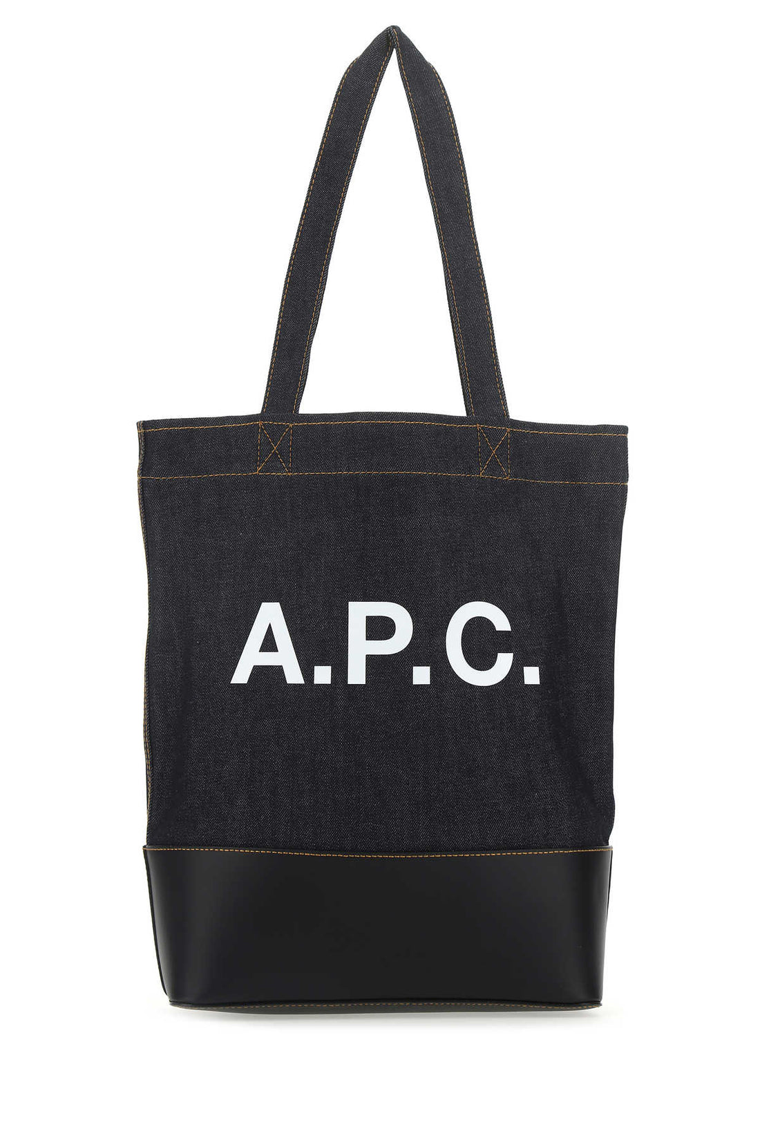A.P.C. Men Blue Denim And Leather Shopping Bag by Luosophy