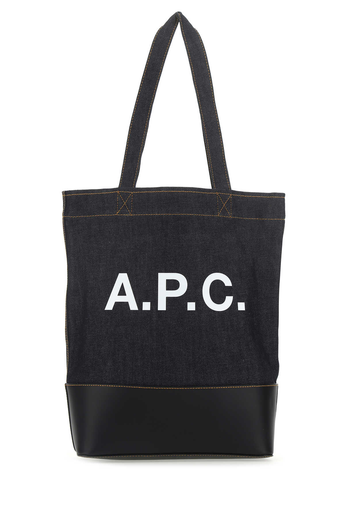 A.P.C. Men Blue Denim And Leather Shopping Bag by Luosophy