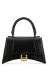 Balenciaga Women Black Leather Small Hourglass Handbag by Luosophy