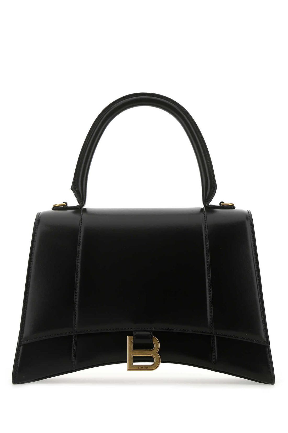 Balenciaga Women Black Leather Medium Hourglass Handbag by Luosophy