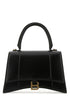 Balenciaga Women Black Leather Medium Hourglass Handbag by Luosophy