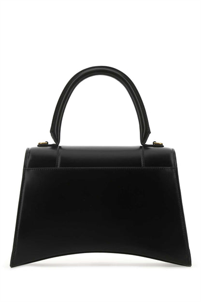 Balenciaga Women Black Leather Medium Hourglass Handbag by Luosophy