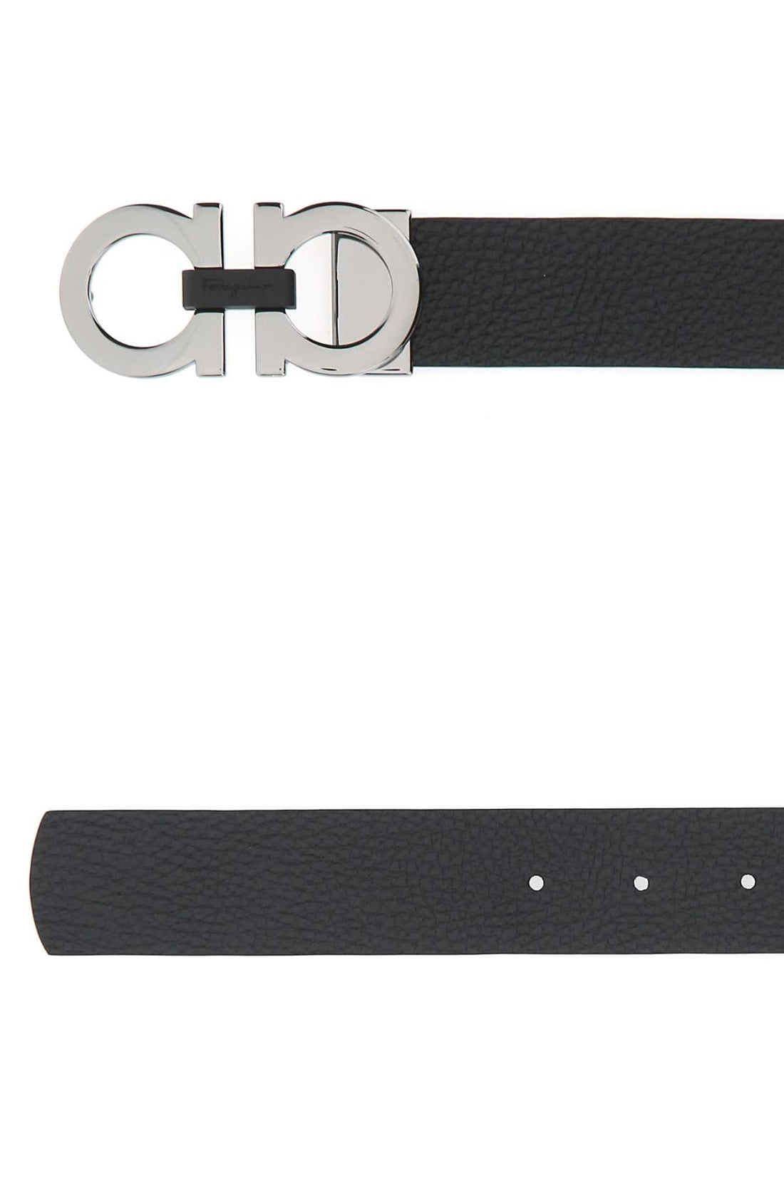 Salvatore Ferragamo Men Black Leather Reversible Belt - DestGlow