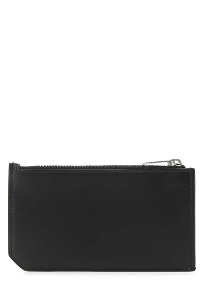 Saint Laurent Men Black Leather Card Holder by Luosophy