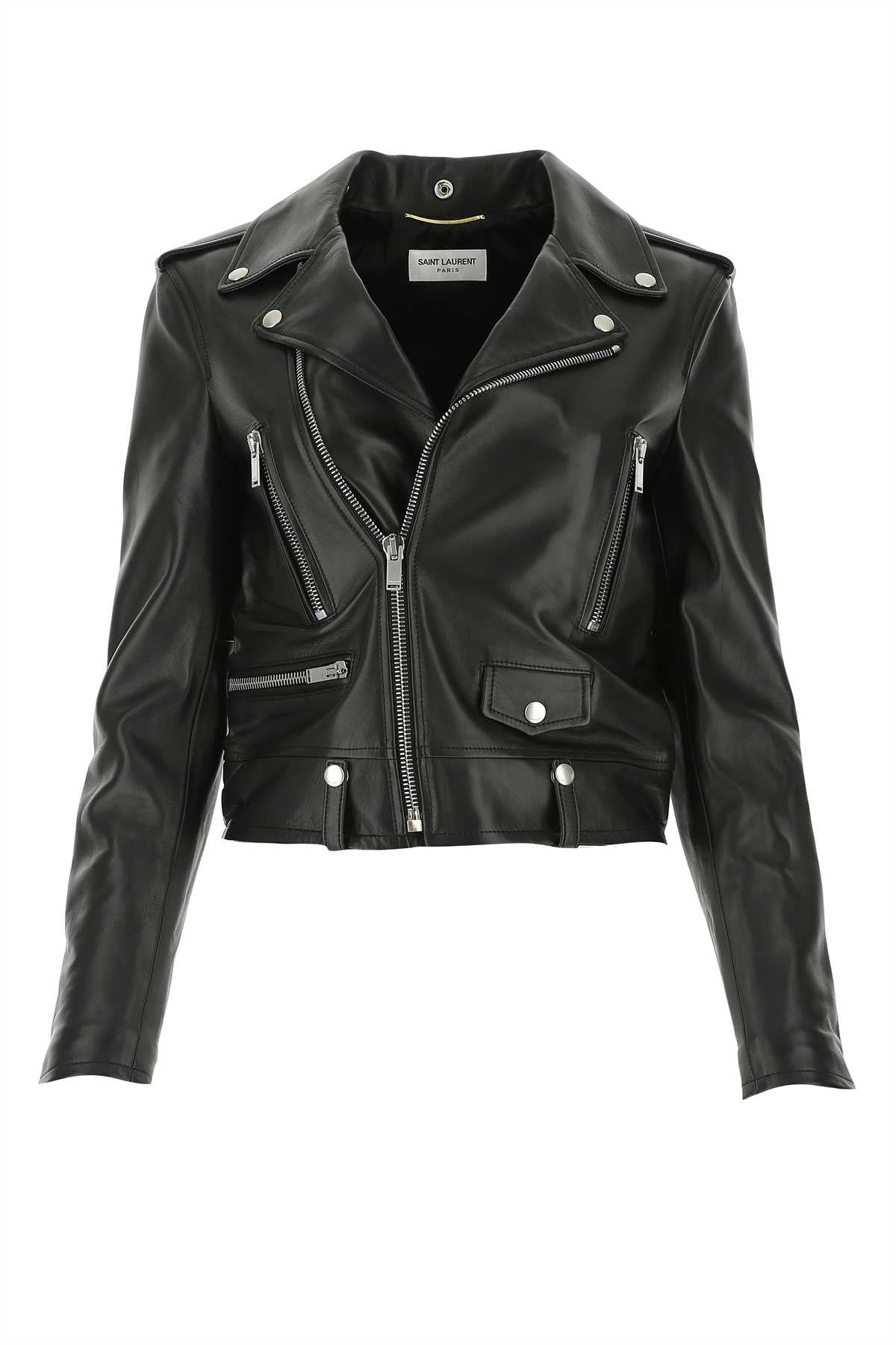 Saint Laurent Women Black Nappa Leather Jacket by Luosophy