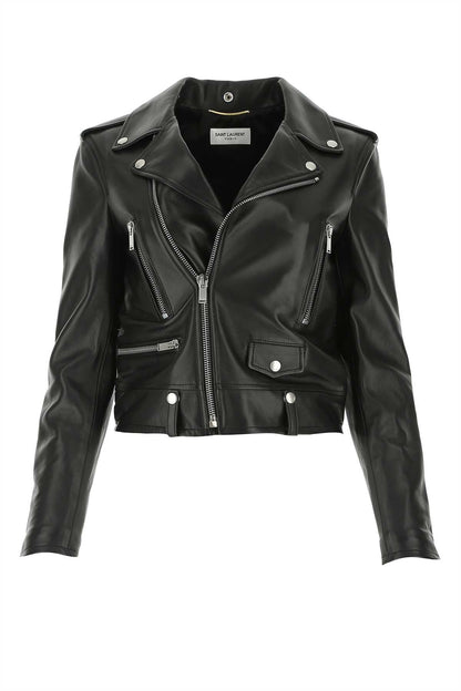 Saint Laurent Women Black Nappa Leather Jacket by Luosophy