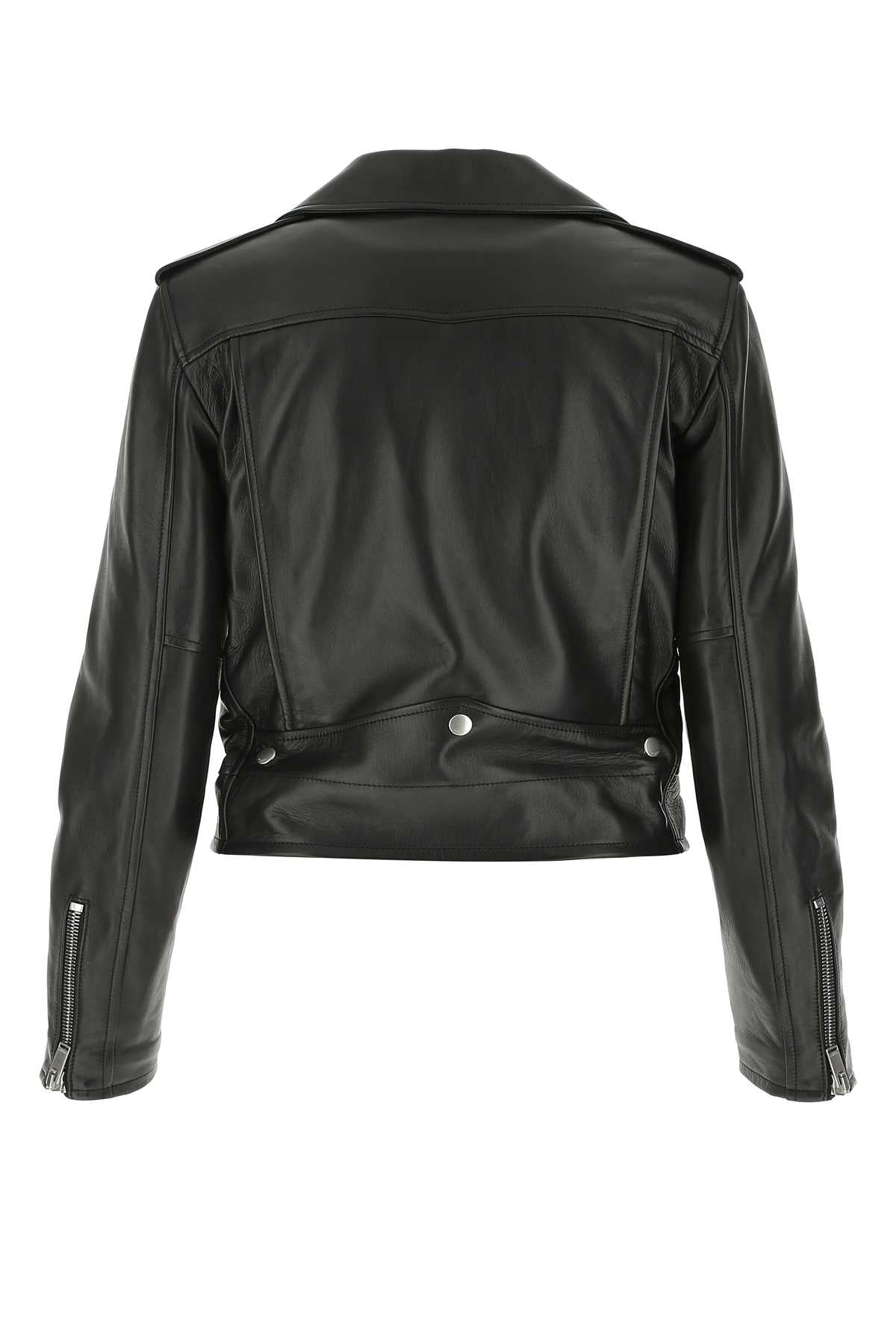 Saint Laurent Women Black Nappa Leather Jacket by Luosophy