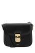 A.P.C. Women Black Leather Mini Grace Crossbody Bag by Luosophy