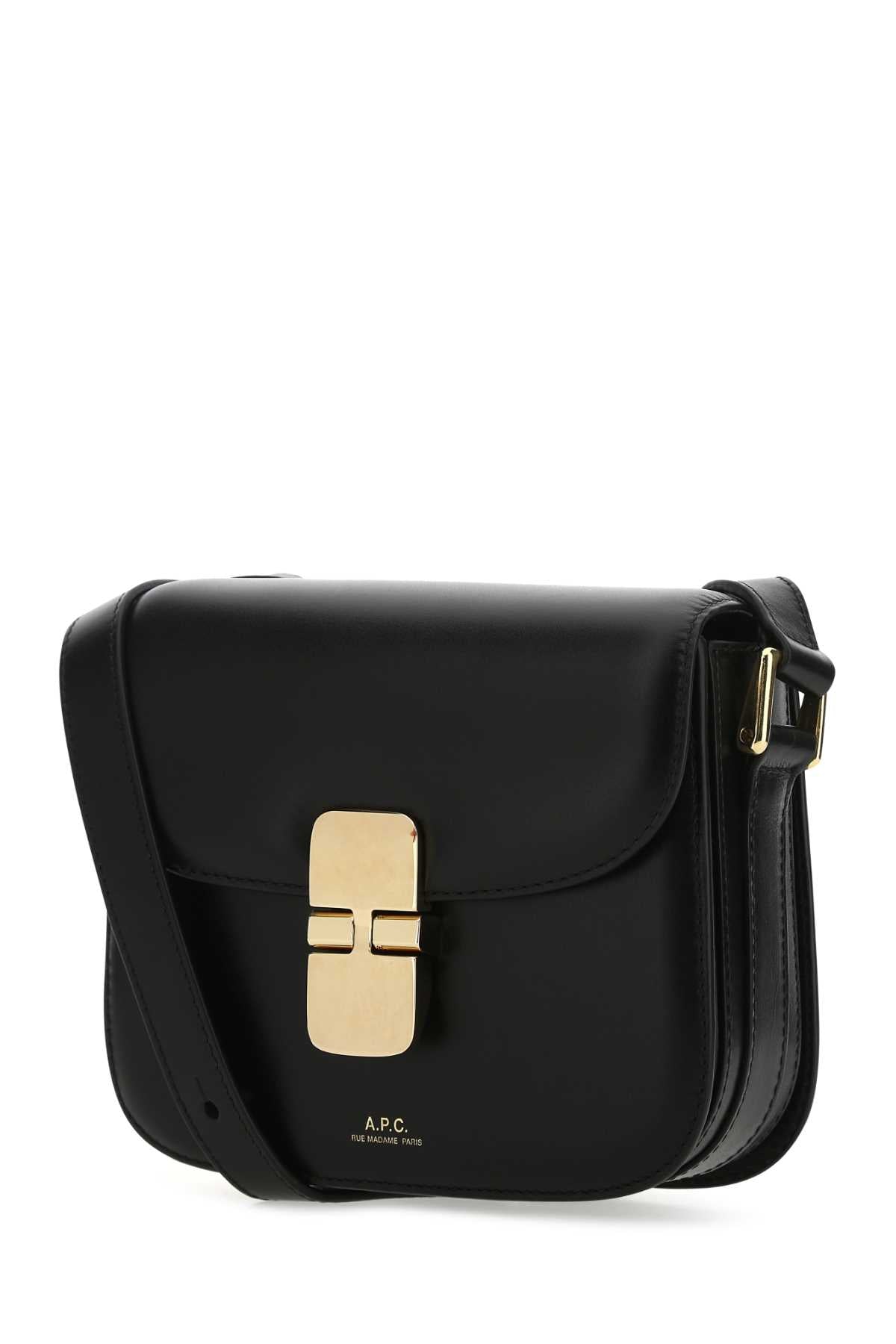 A.P.C. Women Black Leather Mini Grace Crossbody Bag by Luosophy