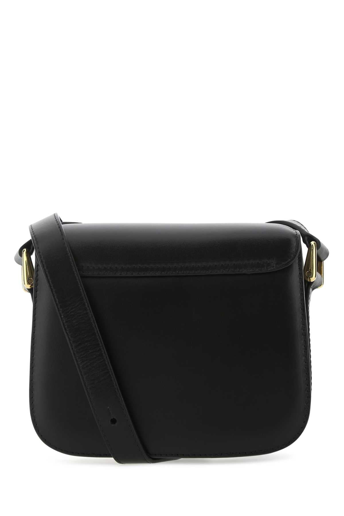 A.P.C. Women Black Leather Mini Grace Crossbody Bag by Luosophy