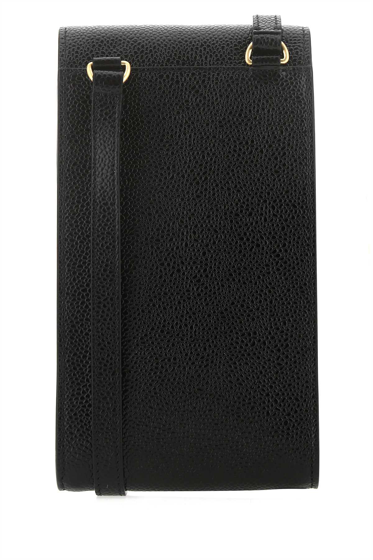 Thom Browne Men Black Leather Phone Holder by Luosophy