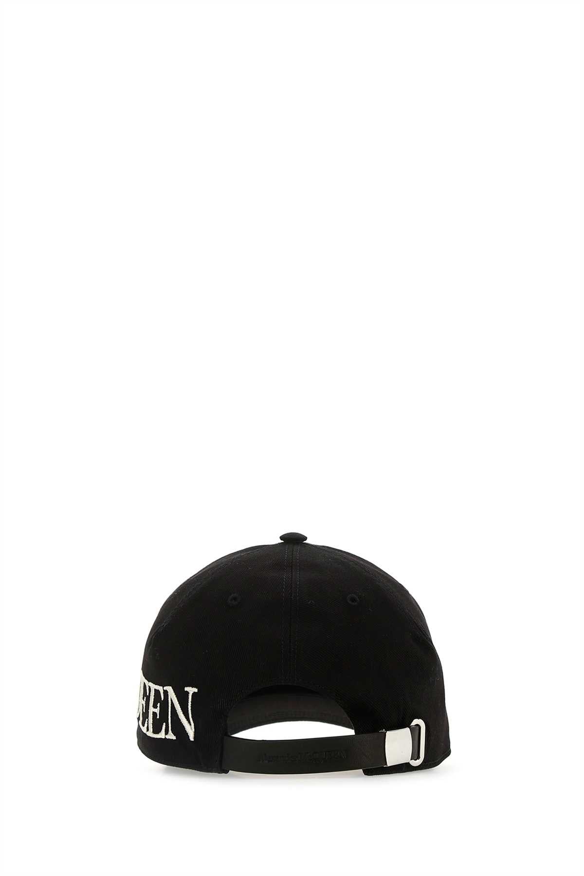 Alexander Mcqueen Men Black Gabardine Baseball Cap by Luosophy