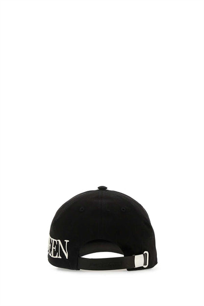 Alexander Mcqueen Men Black Gabardine Baseball Cap by Luosophy