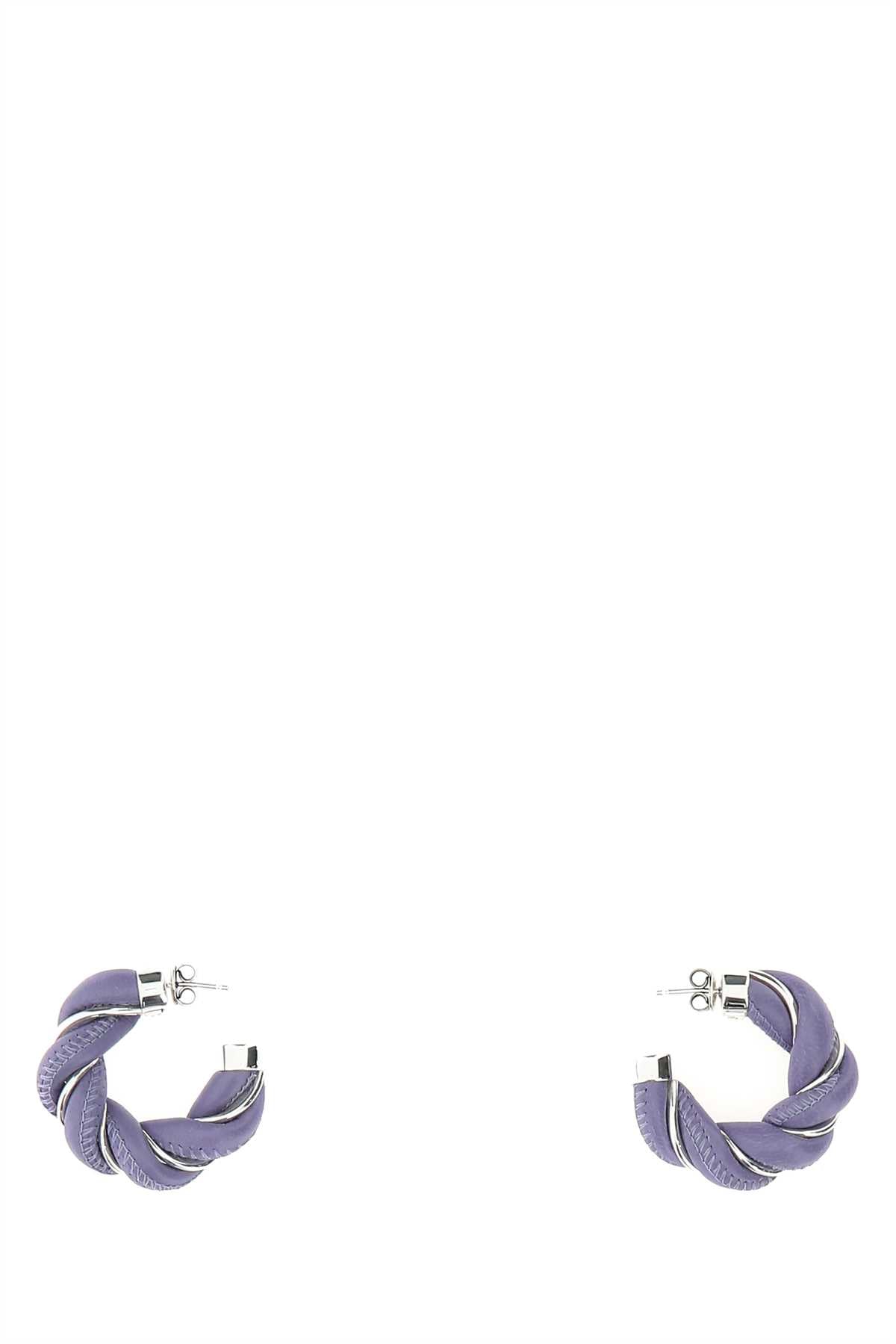 Bottega Veneta Women Lilac Nappa Leather And 925 Silver Earrings by Luosophy