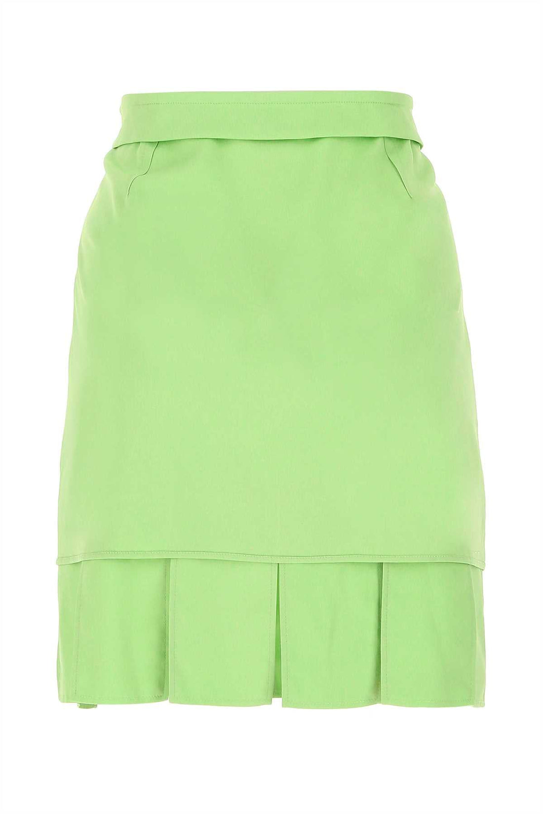 Bottega Veneta Women Pastel Green Stretch Viscose Miniskirt by Luosophy