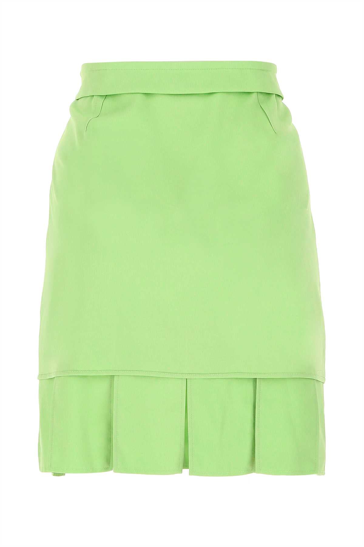 Bottega Veneta Women Pastel Green Stretch Viscose Miniskirt by Luosophy