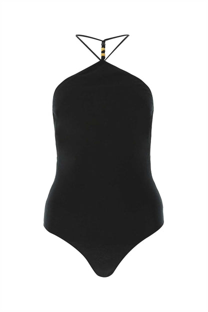 Bottega Veneta Women Black Stretch Cashmere Blend Bodysuit by Luosophy