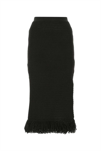 Bottega Veneta Women Dark Brown Cotton Skirt by Luosophy