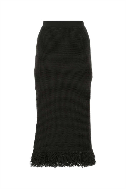 Bottega Veneta Women Dark Brown Cotton Skirt by Luosophy