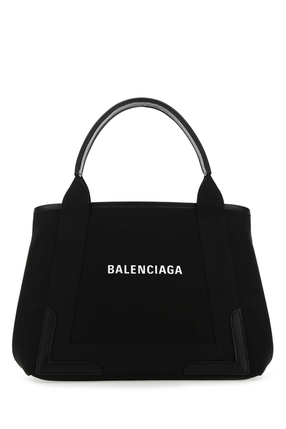 Balenciaga Women Black Canvas Small Cabas Navy Handbag by Luosophy