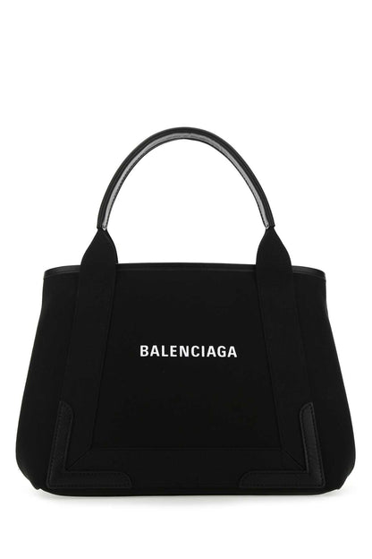 Balenciaga Women Black Canvas Small Cabas Navy Handbag by Luosophy