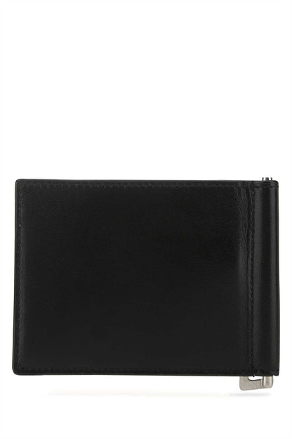 Saint Laurent Men Black Leather Card Holder by Luosophy