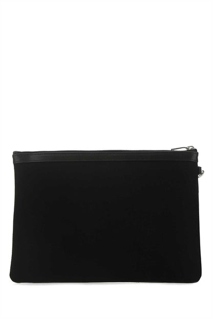 Saint Laurent Men Black Canvas Rive Gauche Clutch by Luosophy