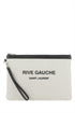 Saint Laurent Men Sand Canvas Rive Gauche Clutch by Luosophy