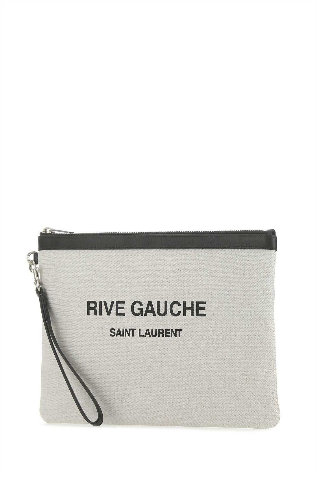 Saint Laurent Men Sand Canvas Rive Gauche Clutch by Luosophy