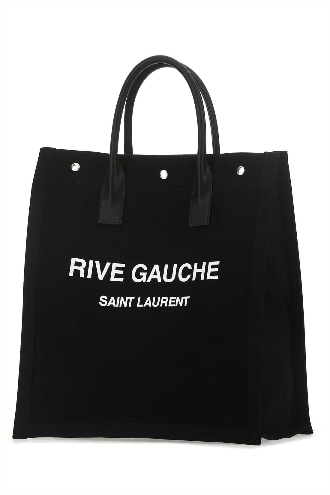 Saint Laurent Men Black Canvas Rive Gauche Shopping Bag by Luosophy