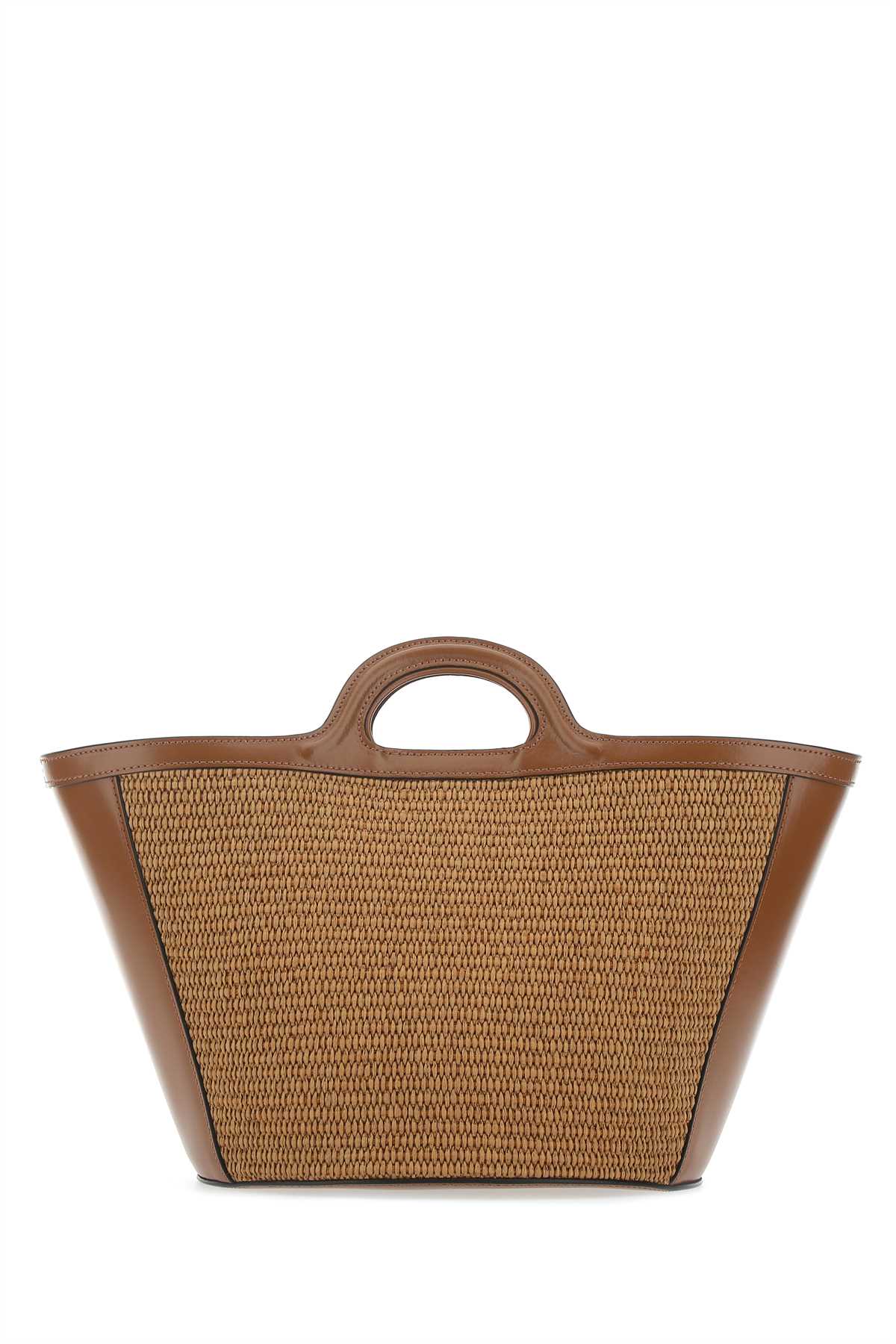 Marni Women Two-Tone Leather And Raffia Small Tropicalia Summer Handbag by Luosophy