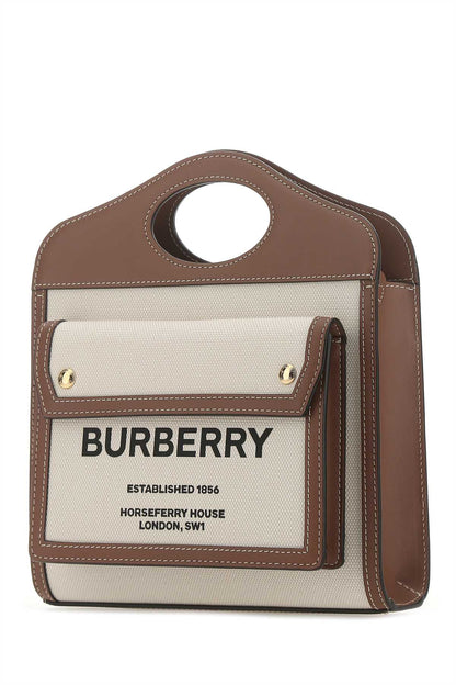 Burberry Women Two-Tone Canvas And Leather Mini Pocket Handbag by Luosophy