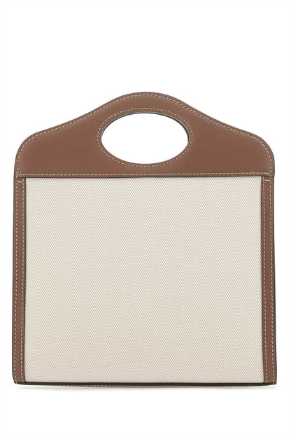 Burberry Women Two-Tone Canvas And Leather Mini Pocket Handbag by Luosophy
