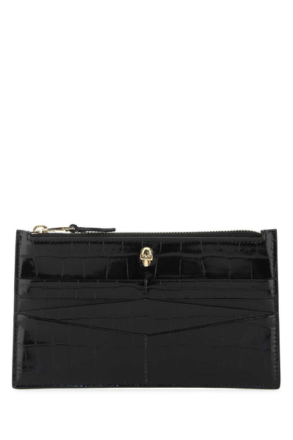 Alexander Mcqueen Women Black Leather Pouch by Luosophy