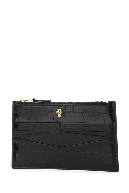 Alexander Mcqueen Women Black Leather Pouch by Luosophy