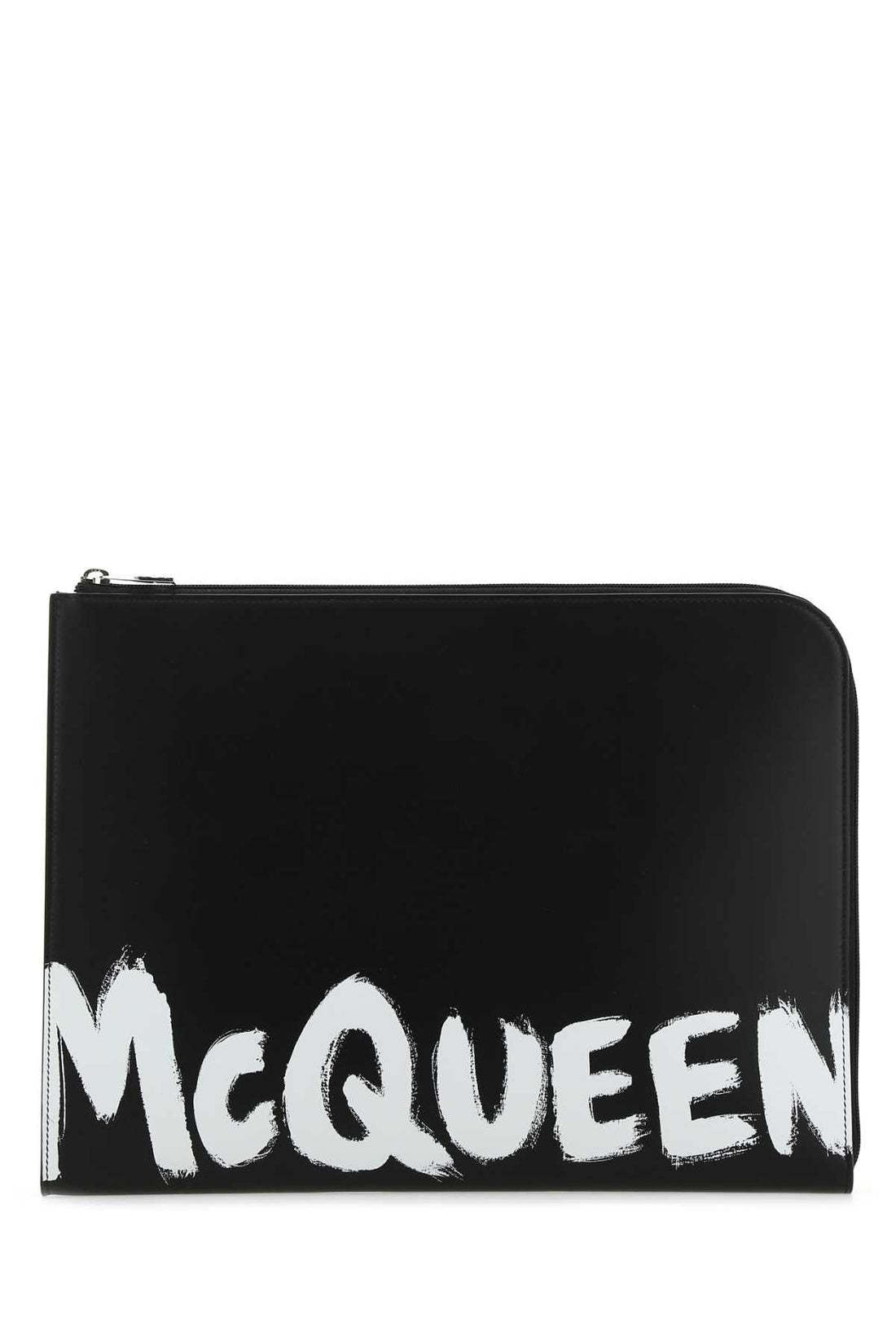 Alexander Mcqueen Men Black Leather Document Holder by Luosophy