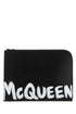 Alexander Mcqueen Men Black Leather Document Holder by Luosophy