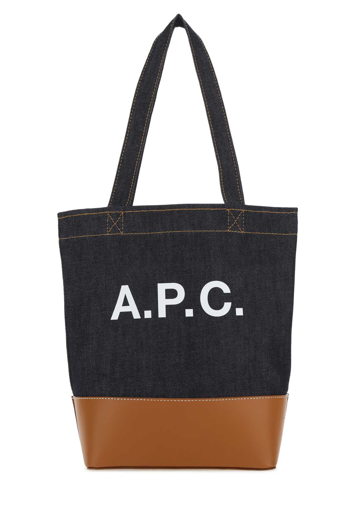 A.P.C. Men Two-Tone Denim And Leather Axelle Shopping Bag by Luosophy