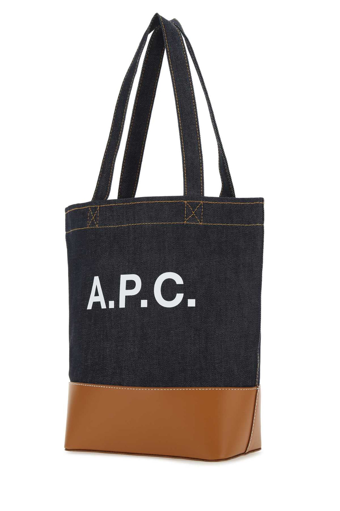 A.P.C. Men Two-Tone Denim And Leather Axelle Shopping Bag by Luosophy